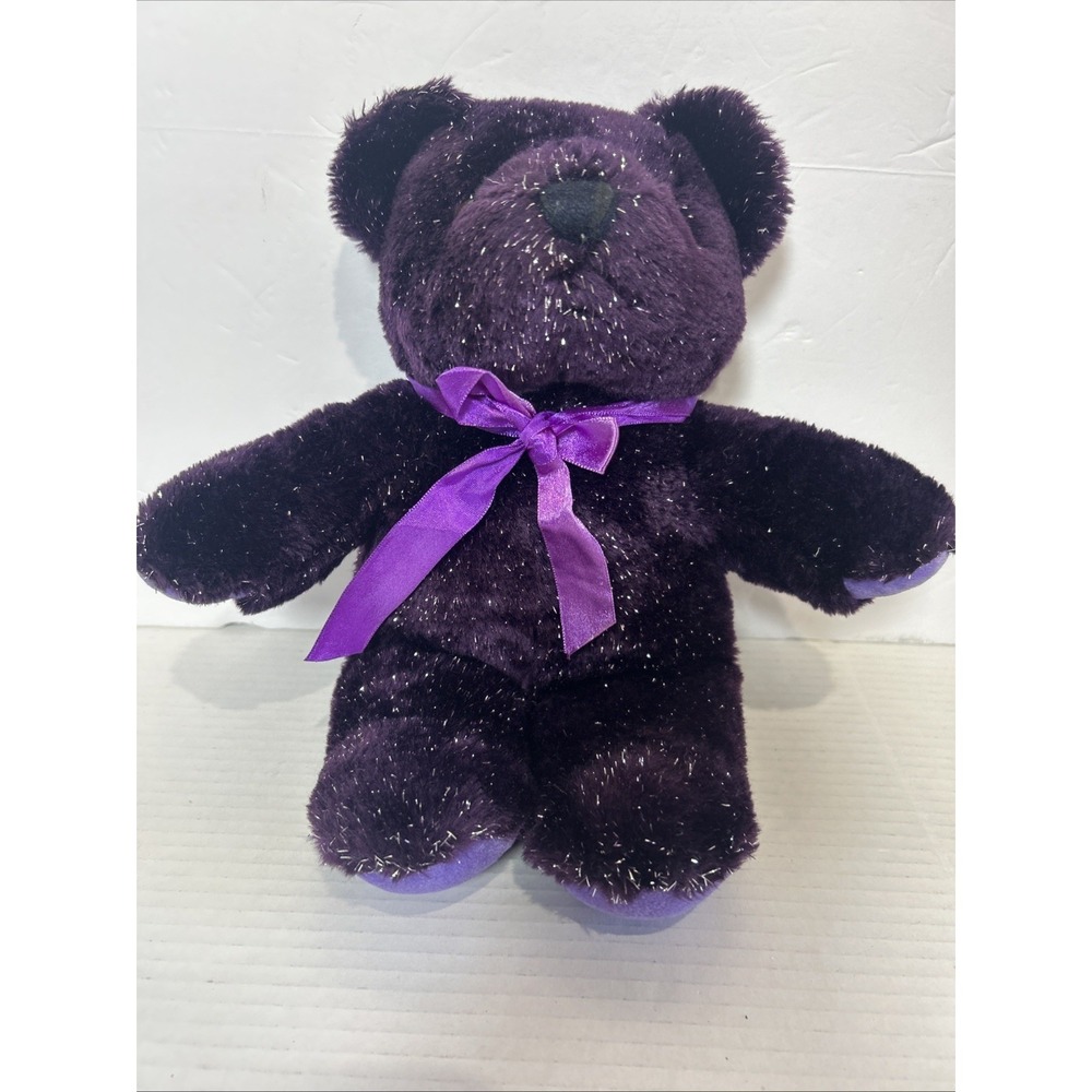 Y2K Vintage 1999 2000 Sparkly Purple Bear 12"